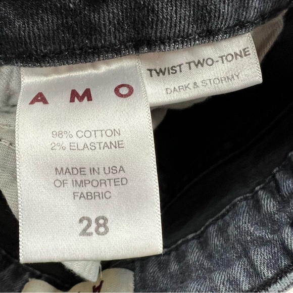 AMO Twist Two Tone Black Gray Dark & Stormy Ankle Jeans Size 28 - Picture 9 of 12